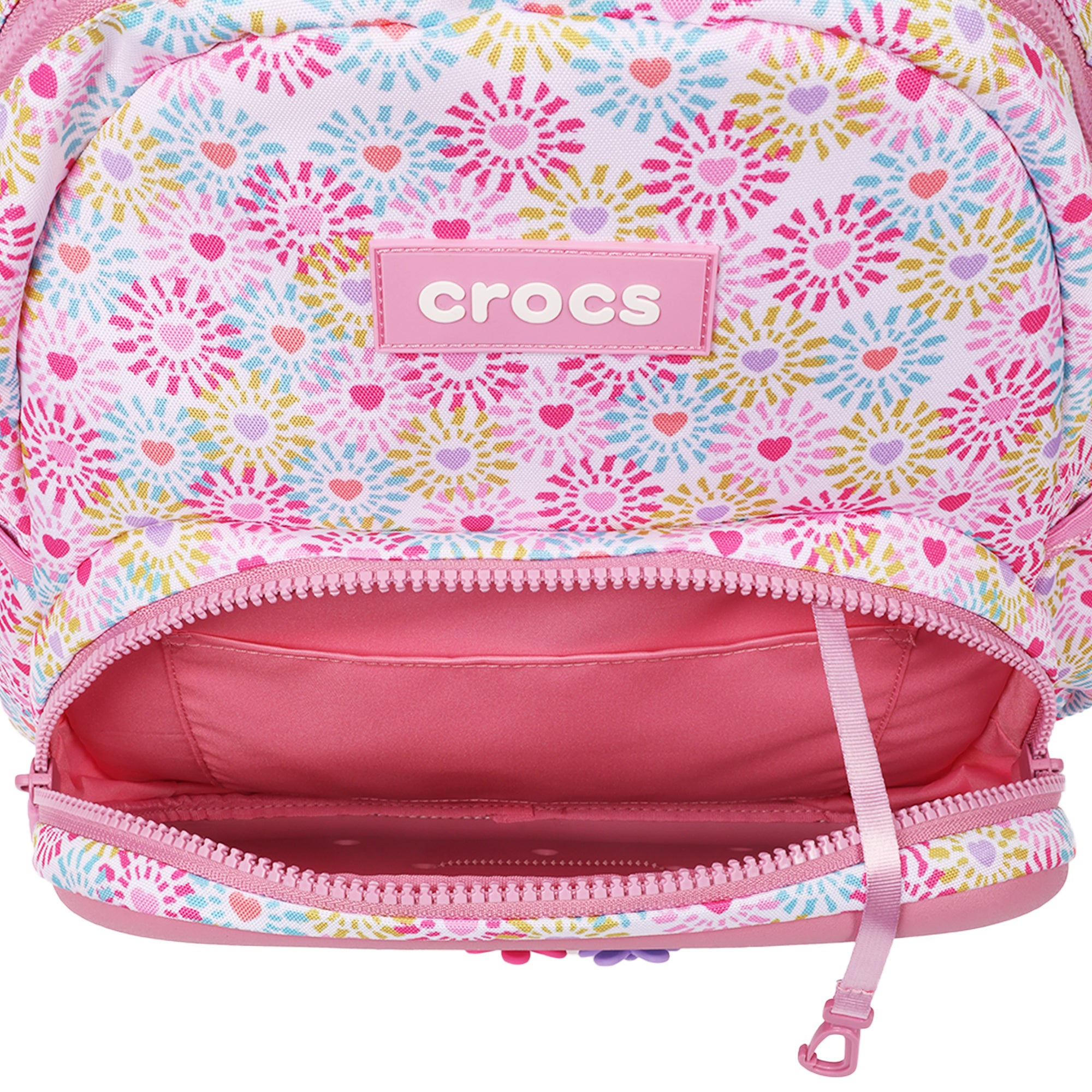 Crocs Floral Back to School Backpack with EVA Front Pocket – Customizable Jibbitz™ Backpack (Pink Floral)
