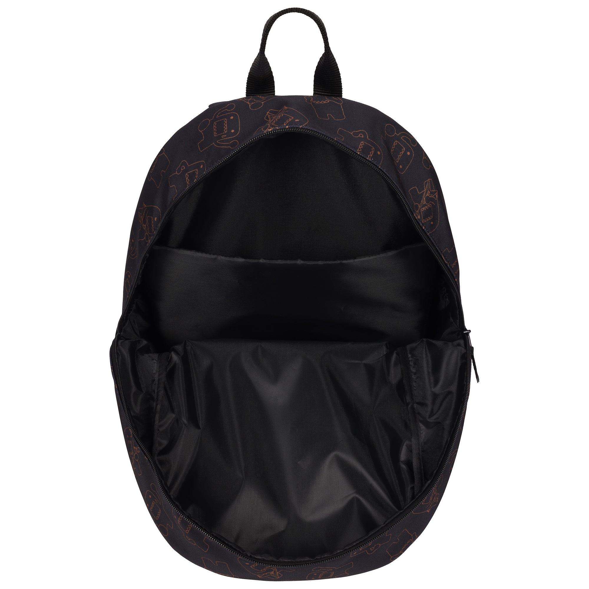 Domo Character Backpack with Clear Window Pocket & Plush Clip Keychain, Multi-Pocket School Bag