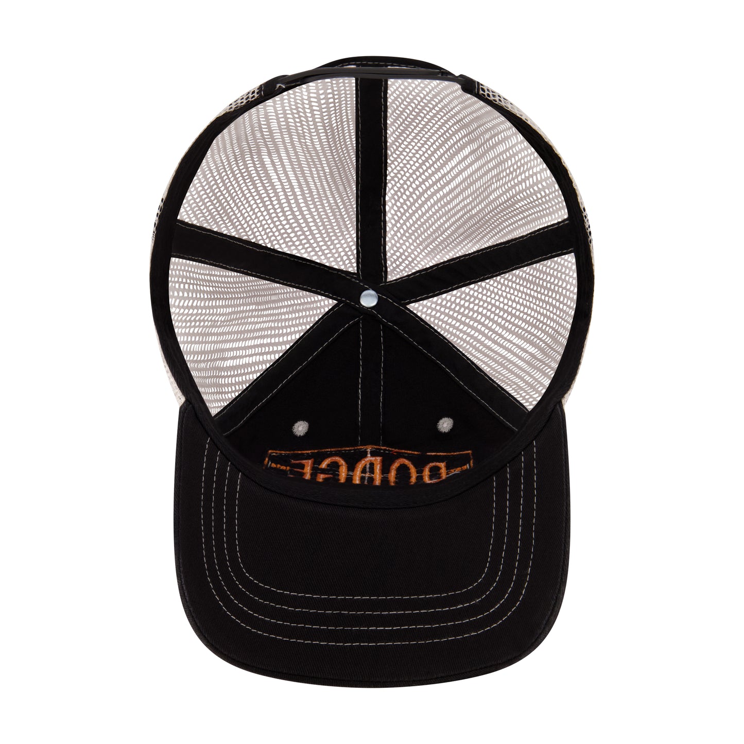 Dodge Trucker Hat, Vintage Logo Adjustable Snapback Baseball Cap with Curved Brim, Black, One Size