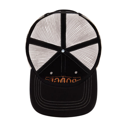 Dodge Trucker Hat, Vintage Logo Adjustable Snapback Baseball Cap with Curved Brim, Black, One Size