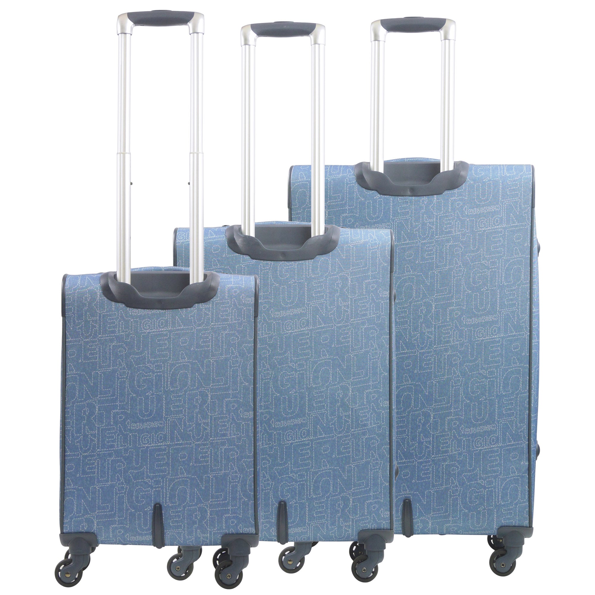 True Religion Soft Sided 3 pc spinner Luggage Set