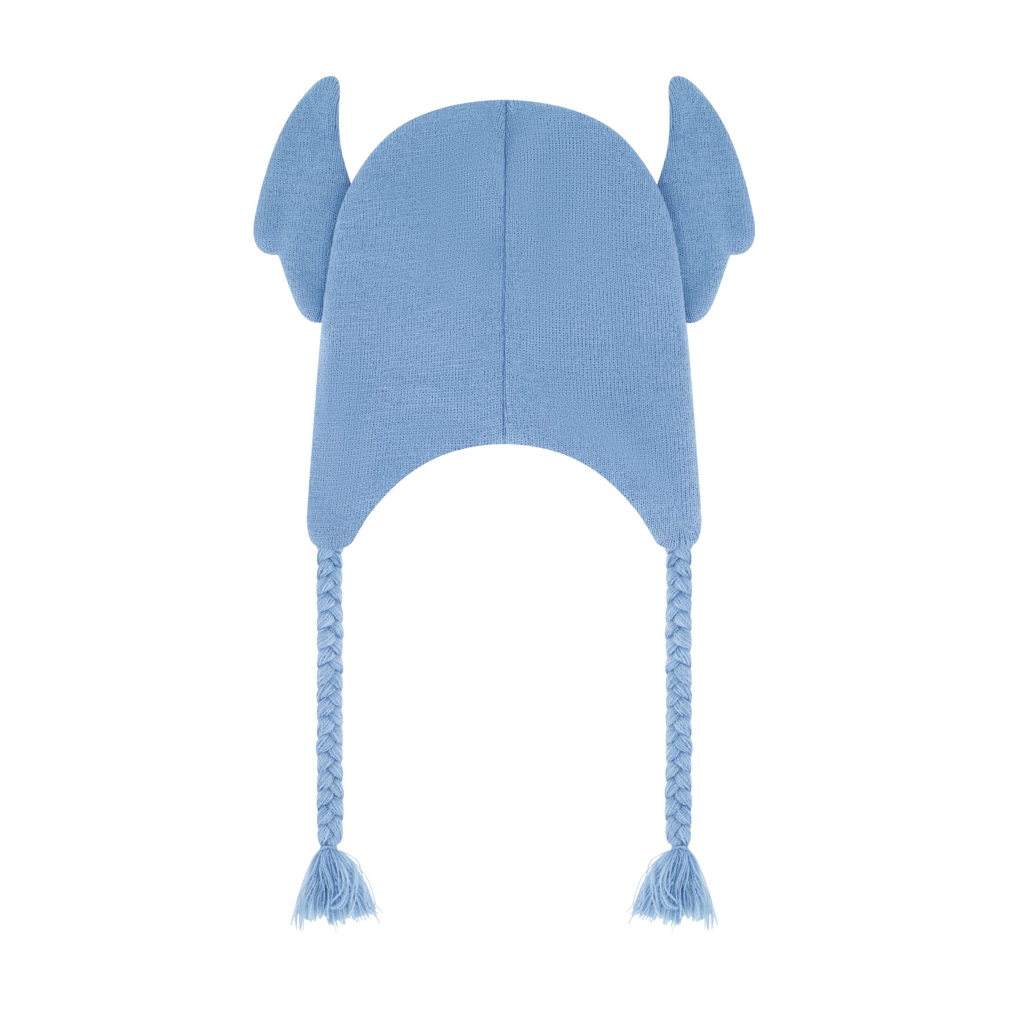 Disney Lilo and Stitch Peruvian Winter Beanie Hat, Knitted Stocking Cap with Tassels, Blue