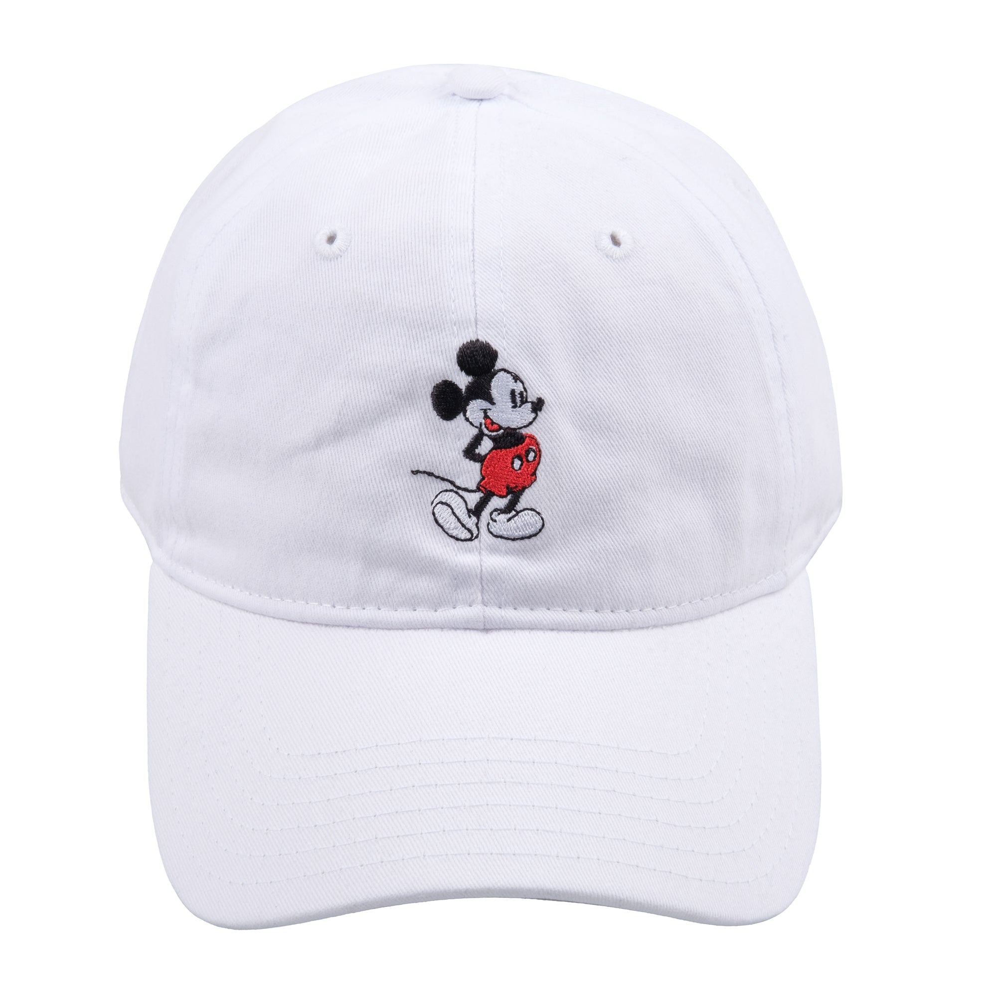 Concept One Disney Mickey Mouse Embroidered Cotton Adjustable Dad Hat with Curved Brim
