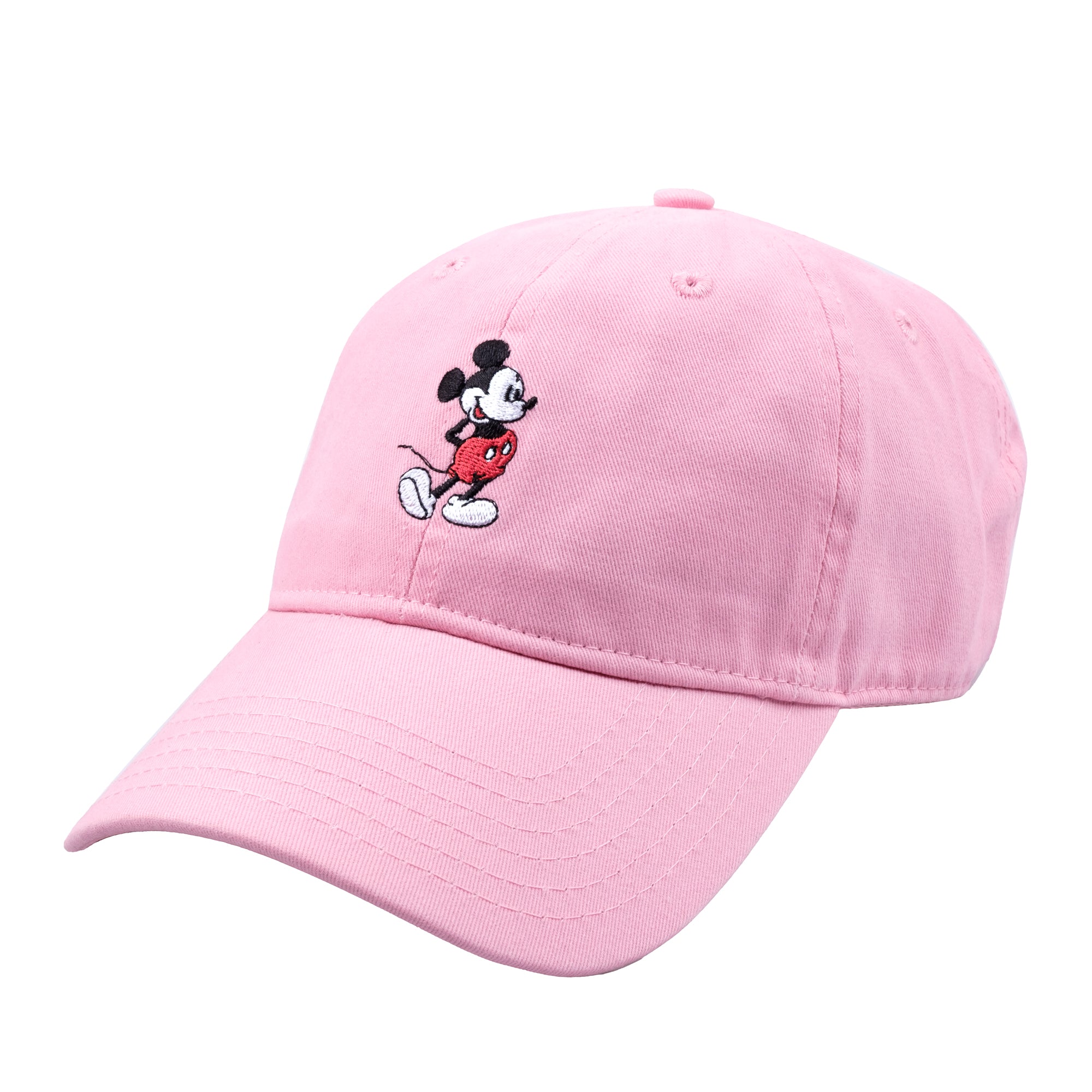 Disney Mickey Mouse Dad Cap With Brush Cotton Washed Embroidery,Pink