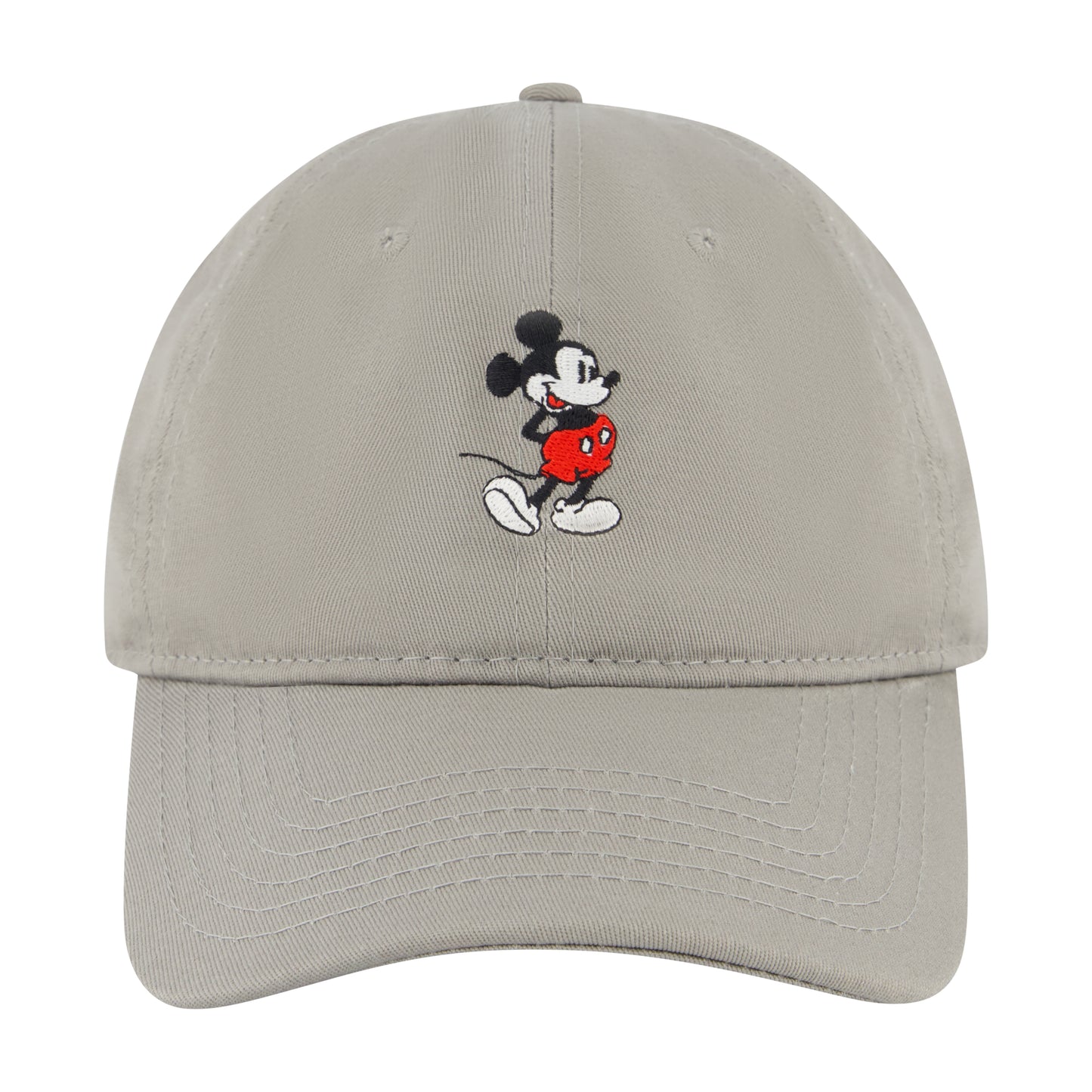 Disney Mickey Mouse Dad Cap With Brush Cotton Washed Embroidery,Grey