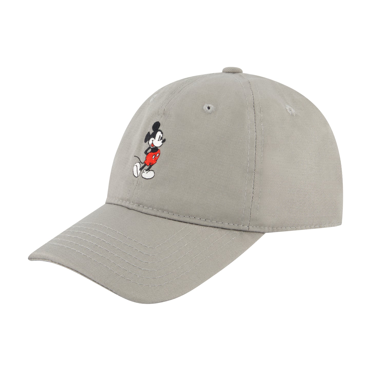 Disney Mickey Mouse Dad Cap With Brush Cotton Washed Embroidery,Grey