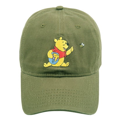 Disney Winnie The Pooh With Honey Pot Dad Cap Embroidery,Olive