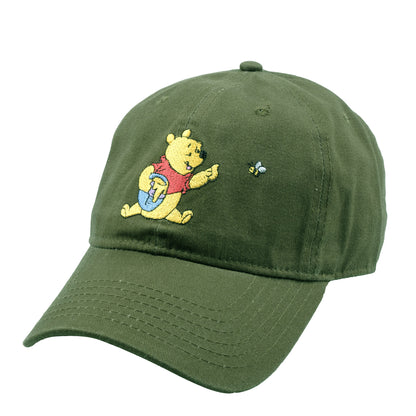 Disney Winnie The Pooh With Honey Pot Dad Cap Embroidery,Olive