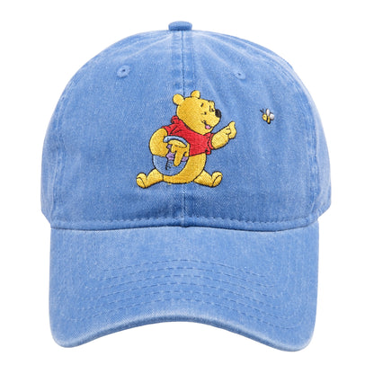 Winnie the Pooh Embroidered Denim Cap - Light Blue