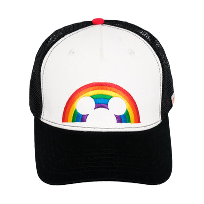 Disney Mickey Mouse Pride Rainbow Icon Embroidery Uncle Cap,Blk/Wht