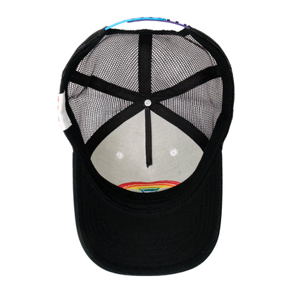 Disney Mickey Mouse Pride Rainbow Icon Embroidery Uncle Cap,Blk/Wht