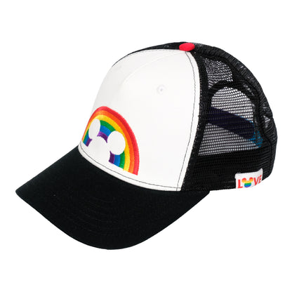 Disney Mickey Mouse Pride Rainbow Icon Embroidery Uncle Cap,Blk/Wht