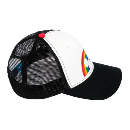 Disney Mickey Mouse Pride Rainbow Icon Embroidery Uncle Cap,Blk/Wht