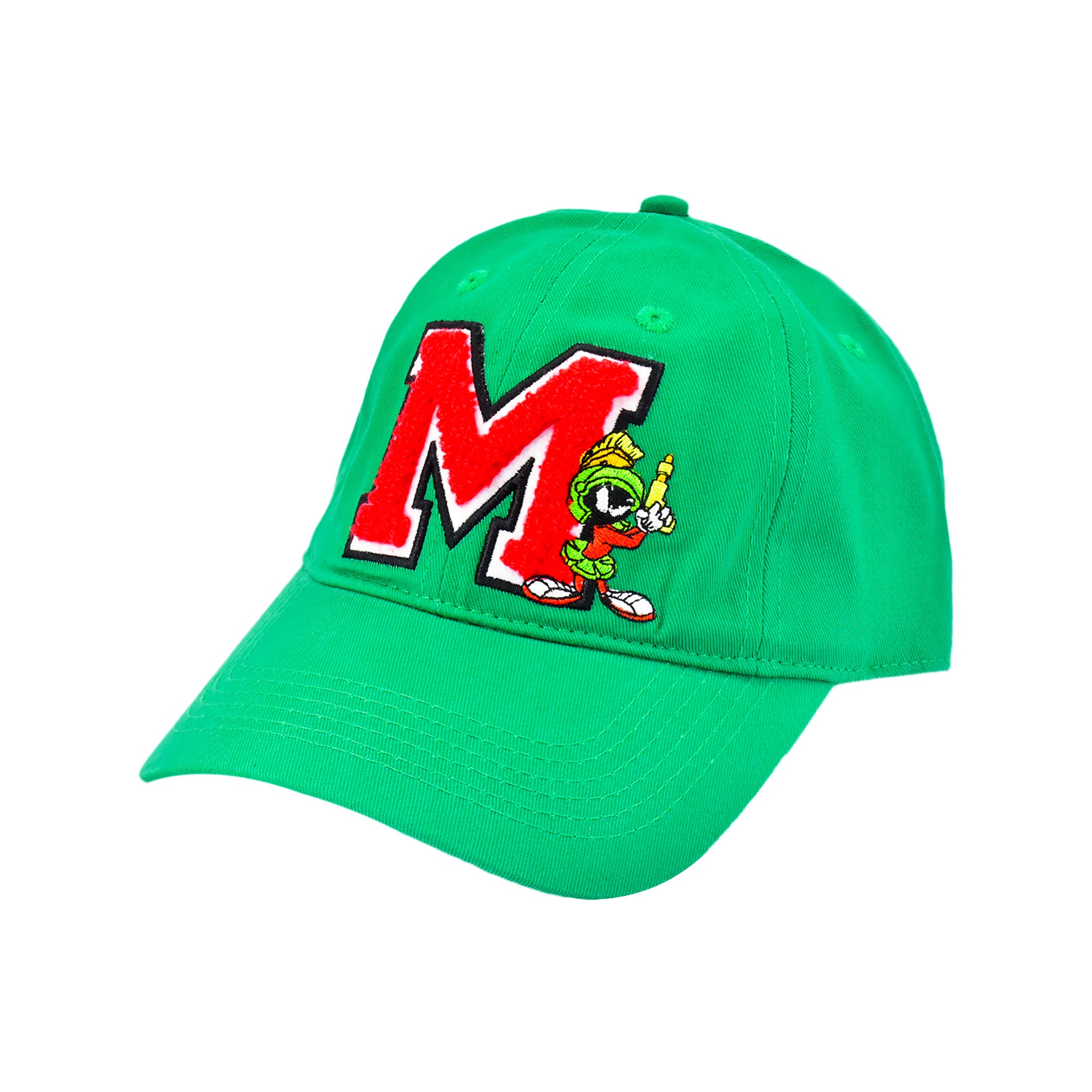 Looney Tunes Marvin the Martian “M” Chenille Dad Cap – Adjustable Curved Brim Hat