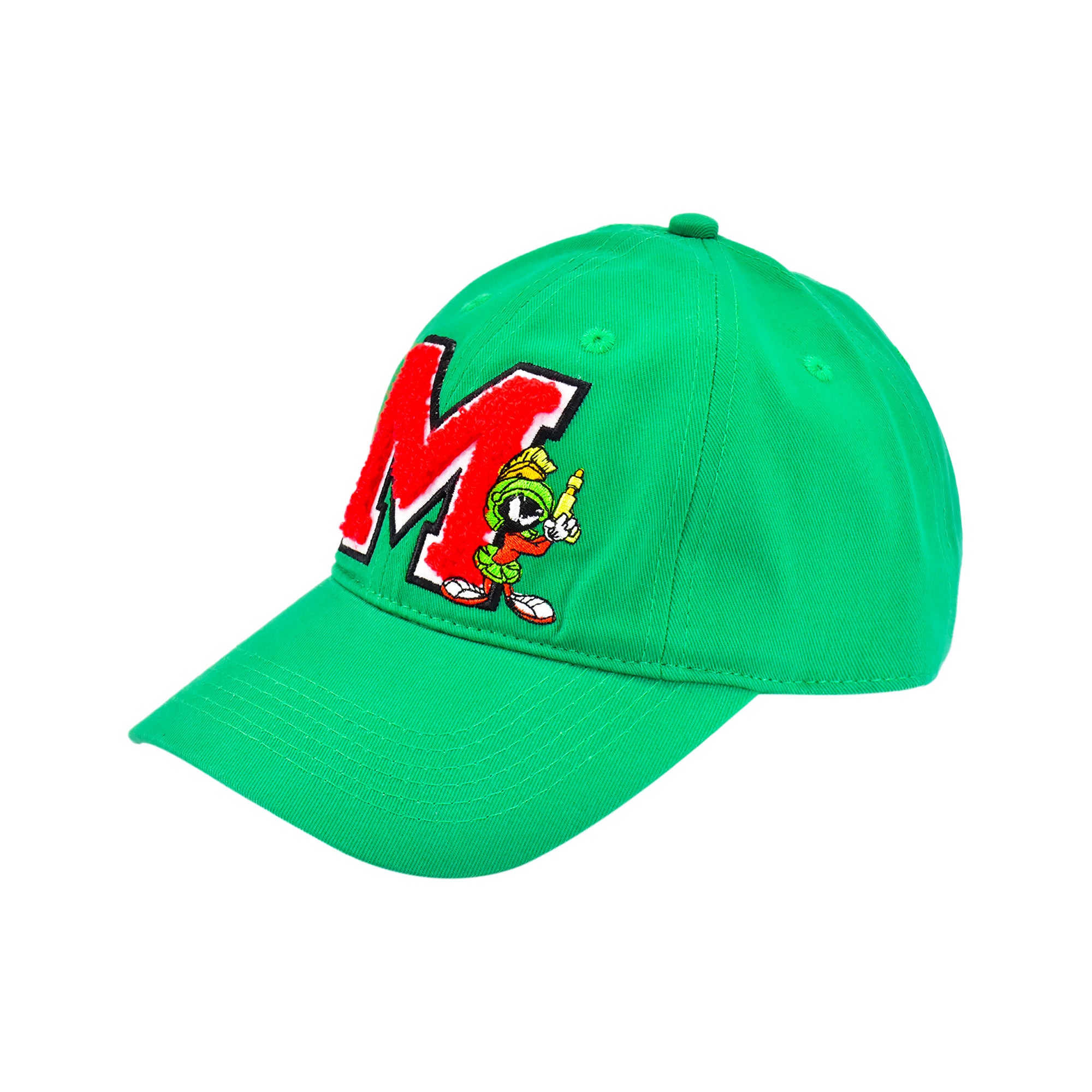 Looney Tunes Marvin the Martian “M” Chenille Dad Cap – Adjustable Curved Brim Hat