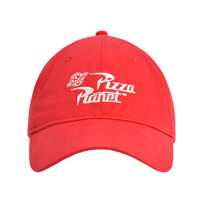Concept One Mens Disney Pixar Toy Story Dad Hat, Pizza Planet Delivery Cotton Adjustable With Curved Brim Baseball Cap, Red