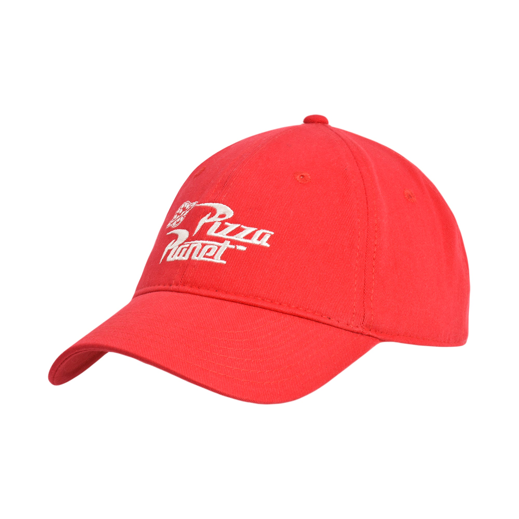 Concept One Mens Disney Pixar Toy Story Dad Hat, Pizza Planet Delivery Cotton Adjustable With Curved Brim Baseball Cap, Red