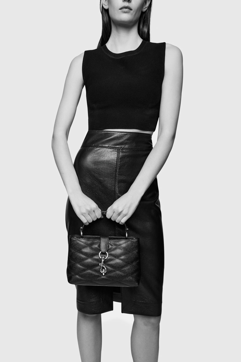 Rebecca Minkoff Edie Top Handle Satchel With Diamond Quilt Nude