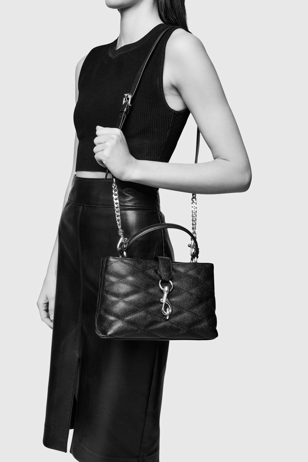 Rebecca Minkoff Edie Top Handle Satchel With Diamond Quilt Nude