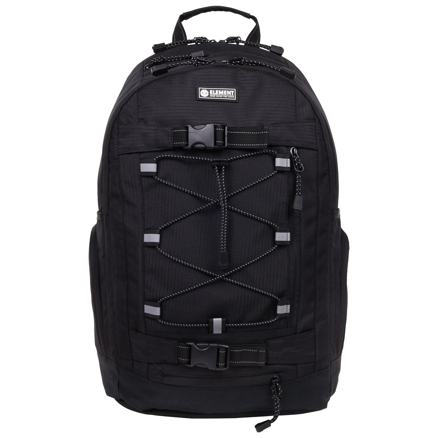 Element Ripstop Backpack- Durable Outdoor and School Bag with Skate Straps and Multiple Compartments, Black