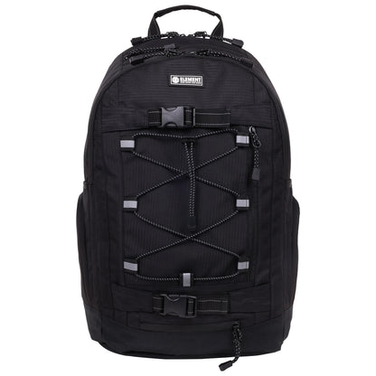 Element Ripstop Backpack- Durable Outdoor and School Bag with Skate Straps and Multiple Compartments, Black