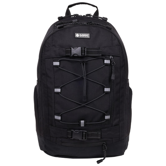 Element Ripstop Backpack- Durable Outdoor and School Bag with Skate Straps and Multiple Compartments, Black