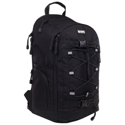 Element Ripstop Backpack- Durable Outdoor and School Bag with Skate Straps and Multiple Compartments, Black
