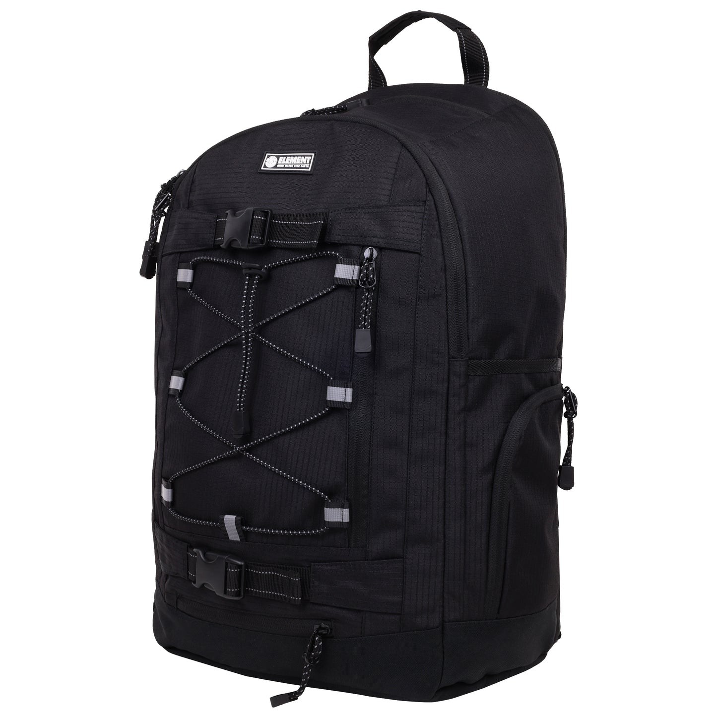 Element Ripstop Backpack- Durable Outdoor and School Bag with Skate Straps and Multiple Compartments, Black