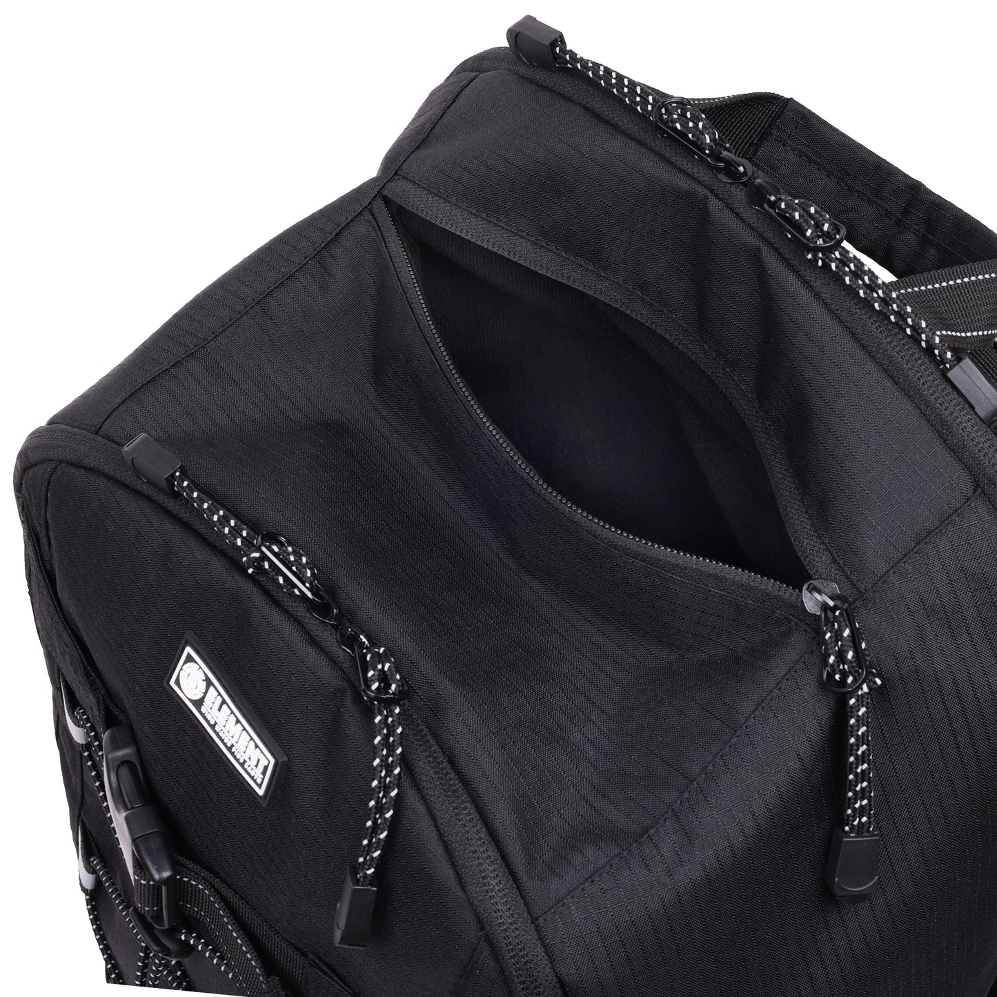 Element Ripstop Backpack- Durable Outdoor and School Bag with Skate Straps and Multiple Compartments, Black