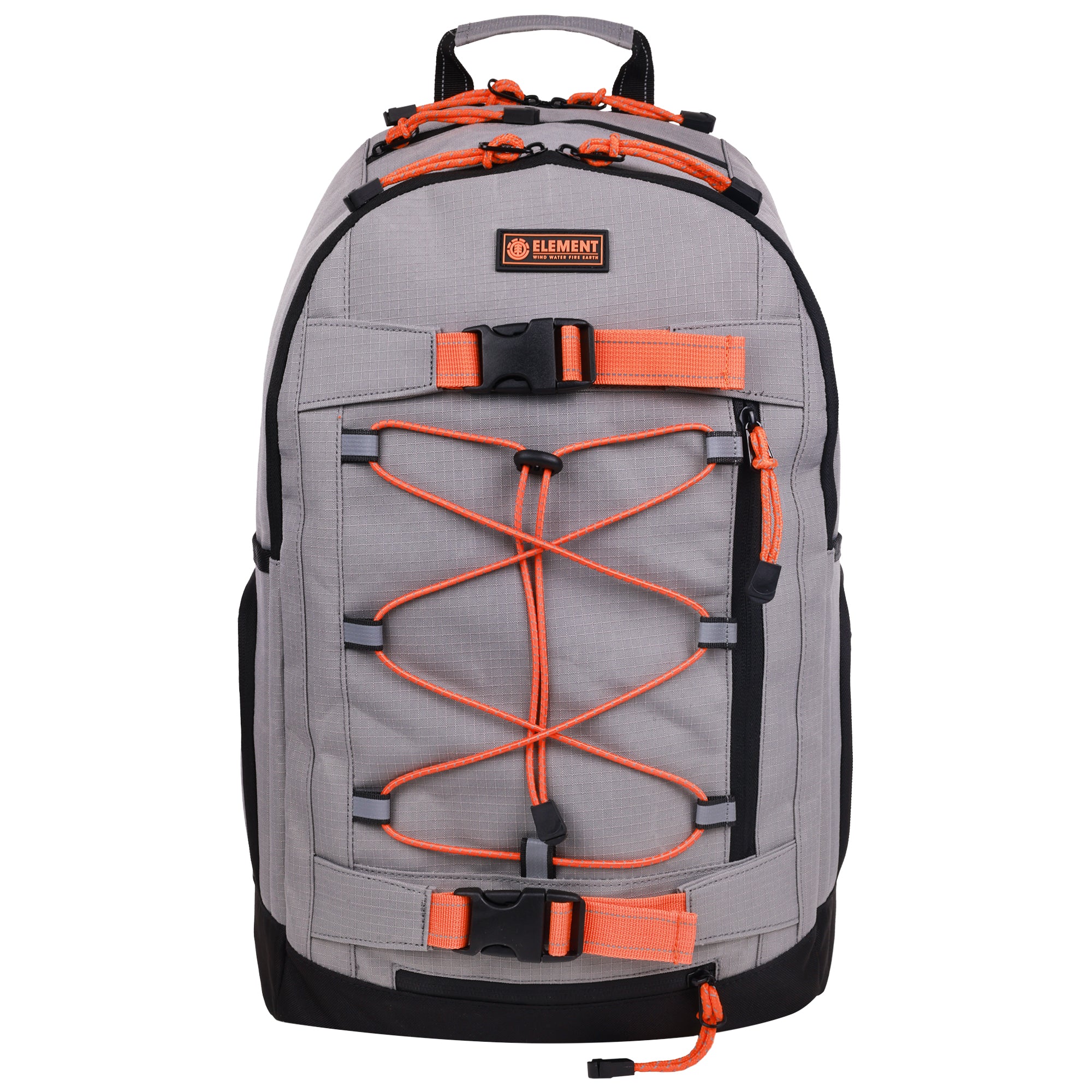 Element Ripstop Backpack- Durable Outdoor and School Bag with Skate Straps and Multiple Compartments, Grey