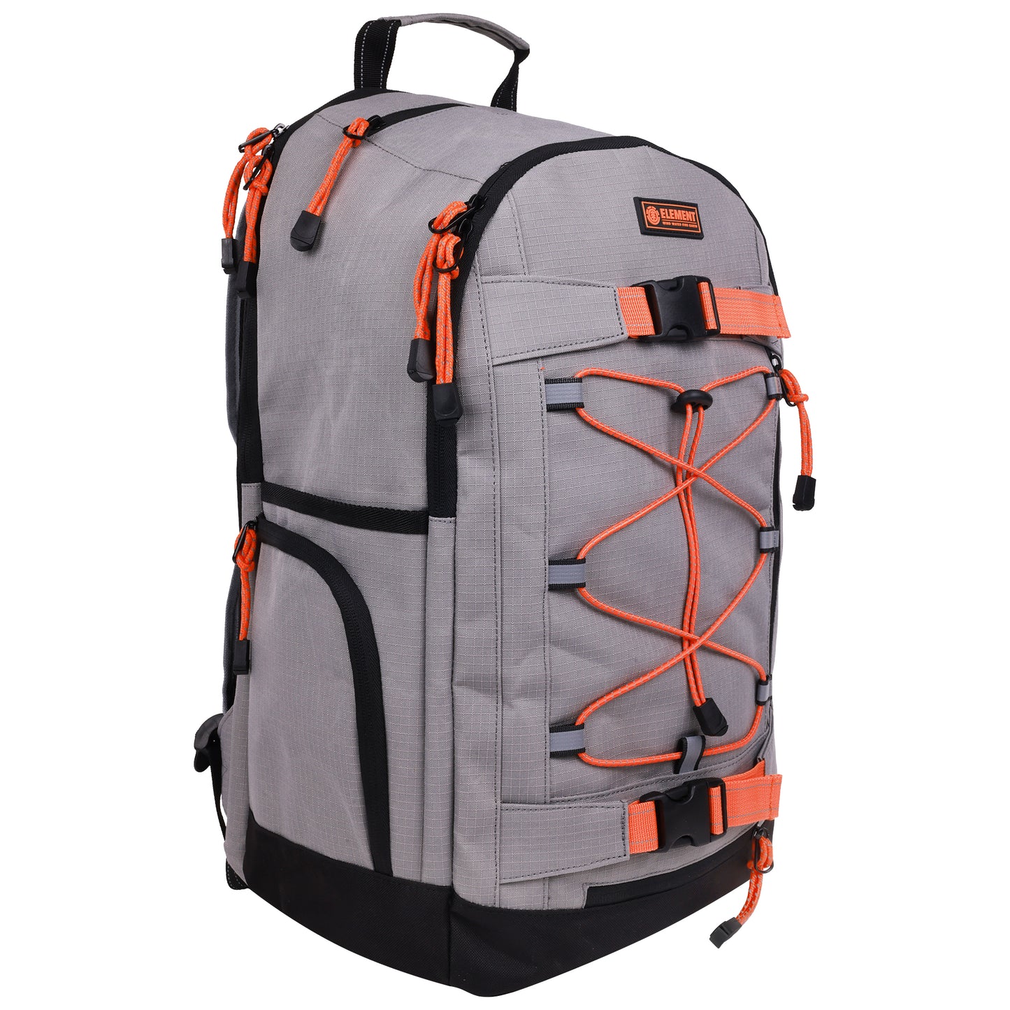 Element Ripstop Backpack- Durable Outdoor and School Bag with Skate Straps and Multiple Compartments, Grey