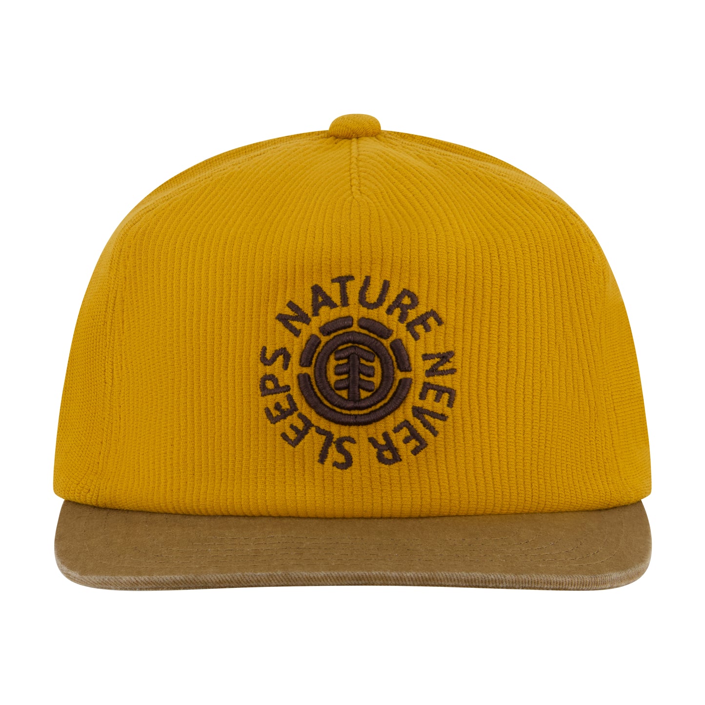 Element Low Profile Flat Brim Cap in Ribbed Cotton