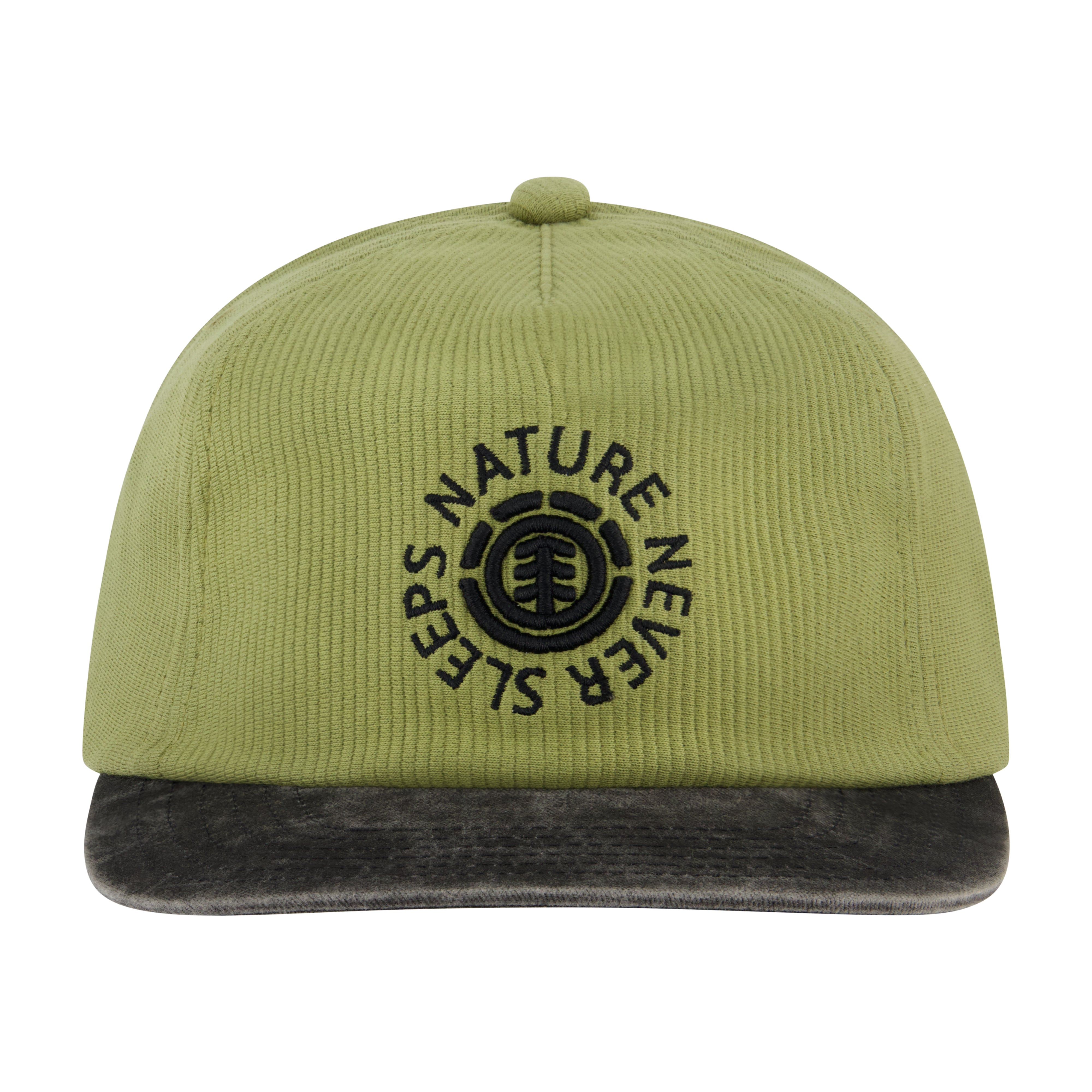 Element Low Profile Flat Brim Cap in Ribbed Cotton