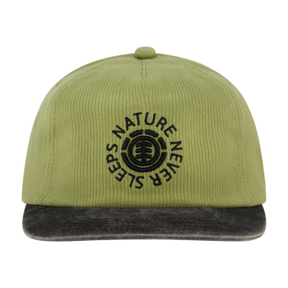 Element Low Profile Flat Brim Cap in Ribbed Cotton