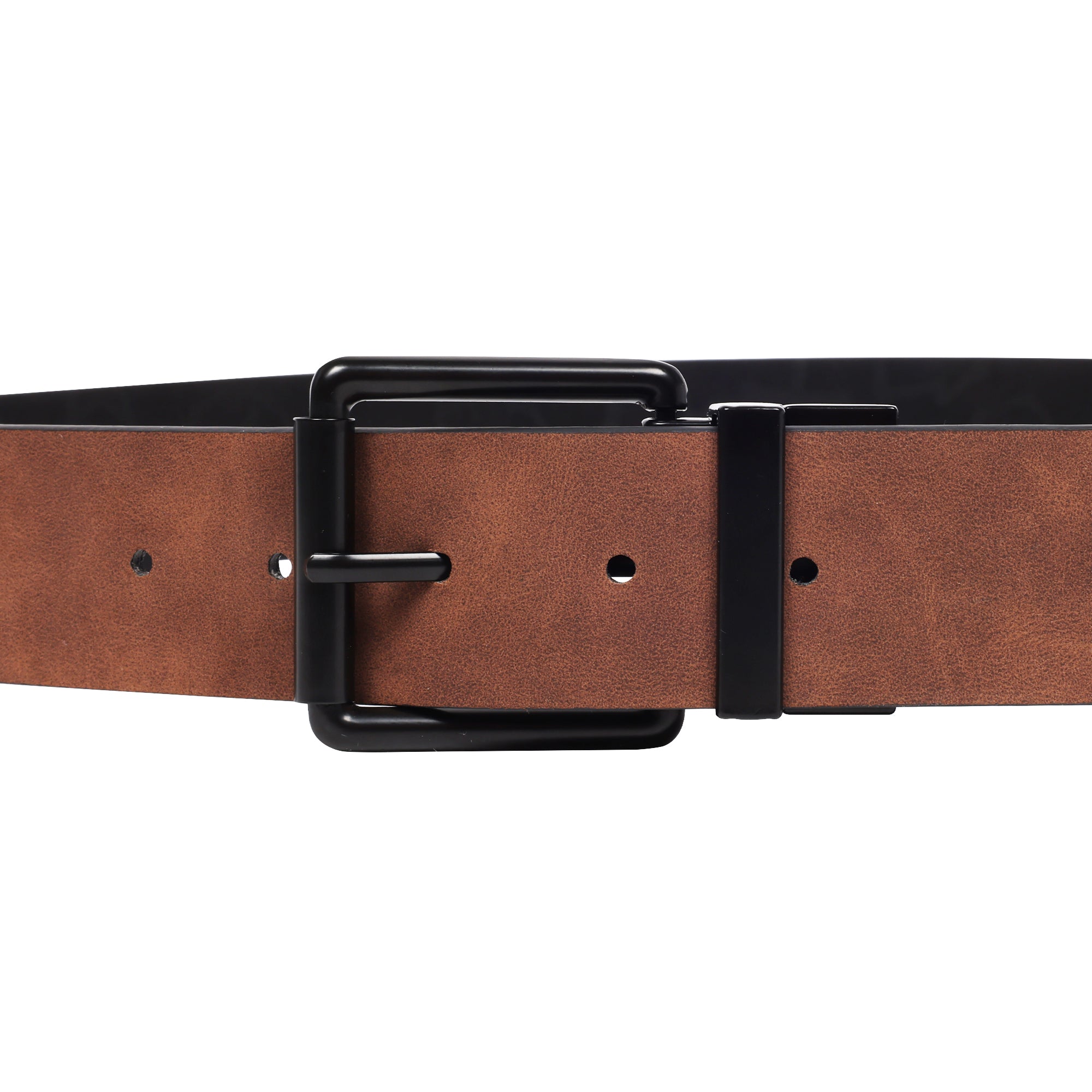 Element Distressed PU Reversible Belt with Allover Print – Black | Sizes M–XL