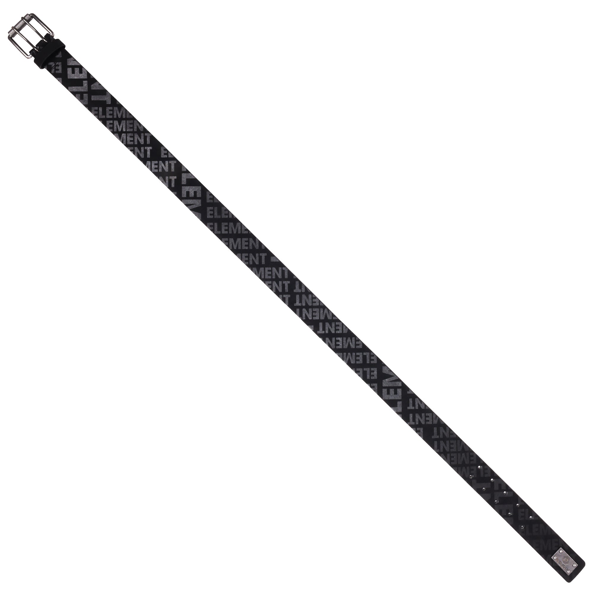 Element Distressed PU Belt with Antique Silver Roller Buckle – Black | Sizes M–XL