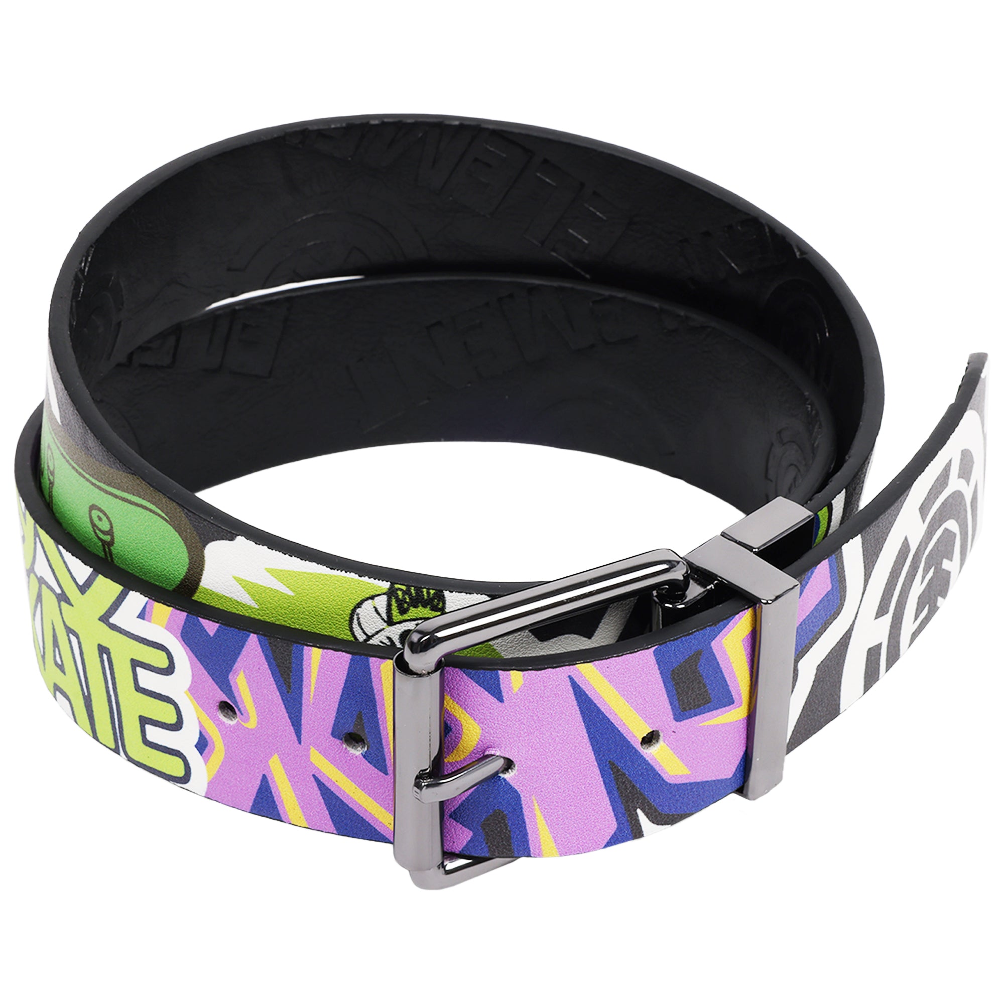 Element PU Reversible Belt with Debossed Logo & Graphic Print – Black | Sizes M–XL