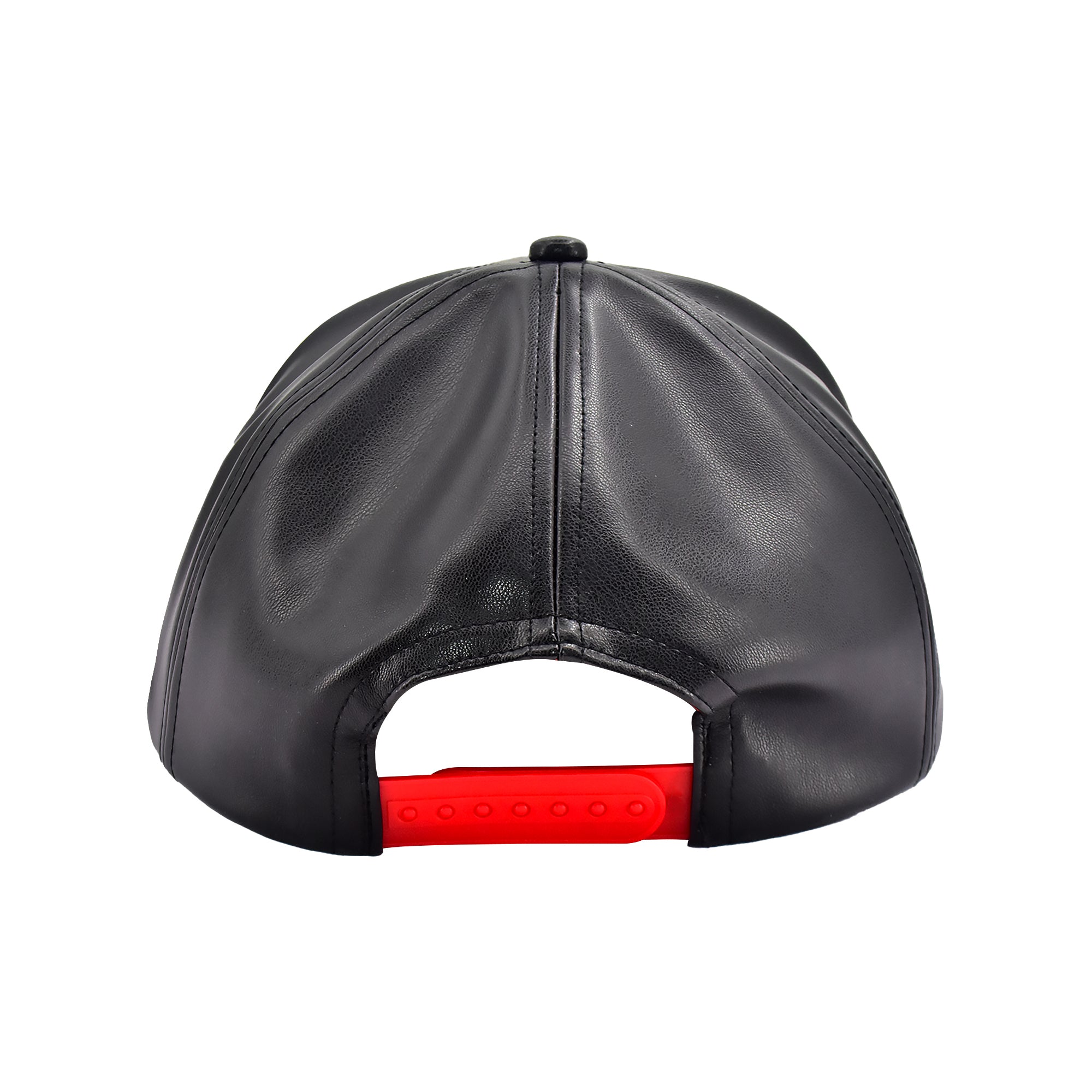 DC Comics Superman Black Faux Leather Snapback Hat – Red Logo Flat Brim Cap