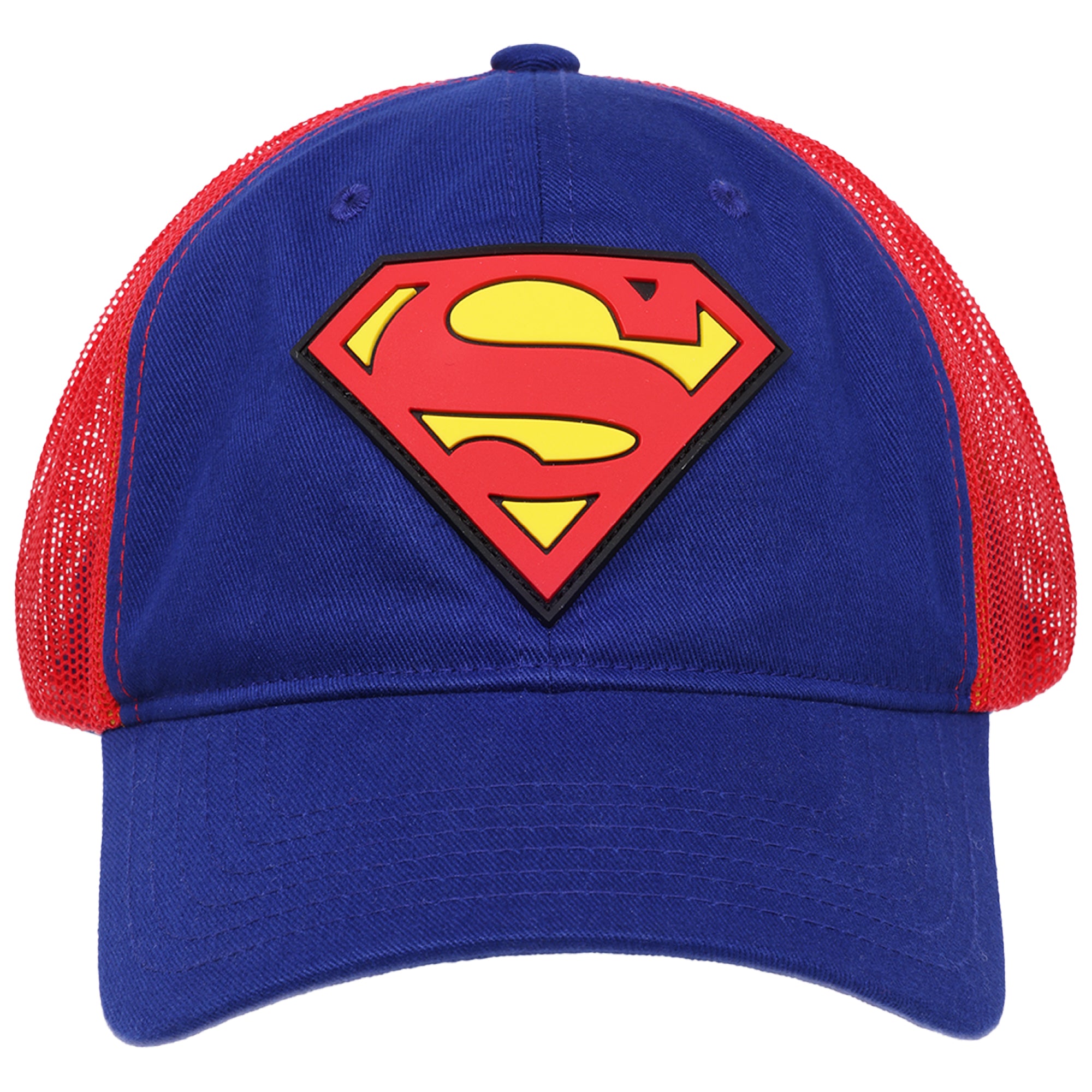 Concept One Unisex-Adult DC Comics Superman Logo Trucker Hat, Adult Adjustable Snapback Baseball Cap with Curved Brim for Men and Women