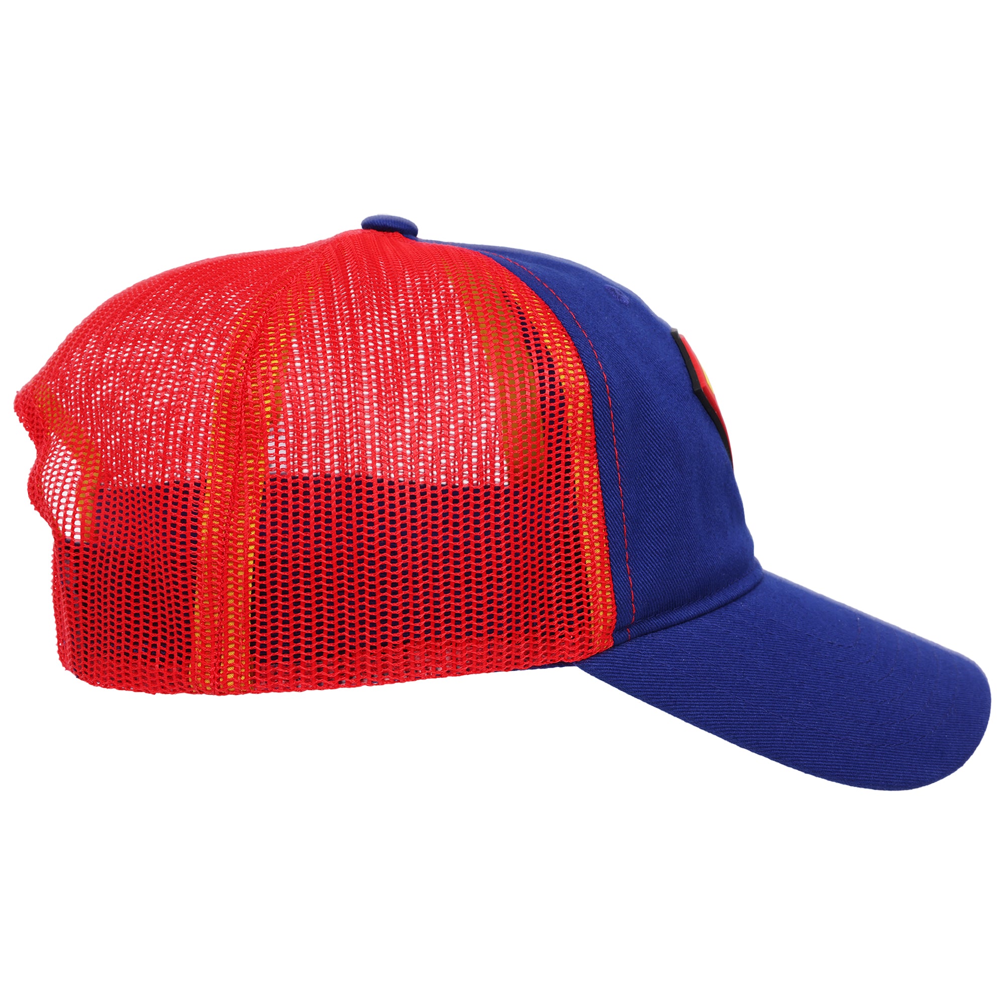 Concept One Unisex-Adult DC Comics Superman Logo Trucker Hat, Adult Adjustable Snapback Baseball Cap with Curved Brim for Men and Women