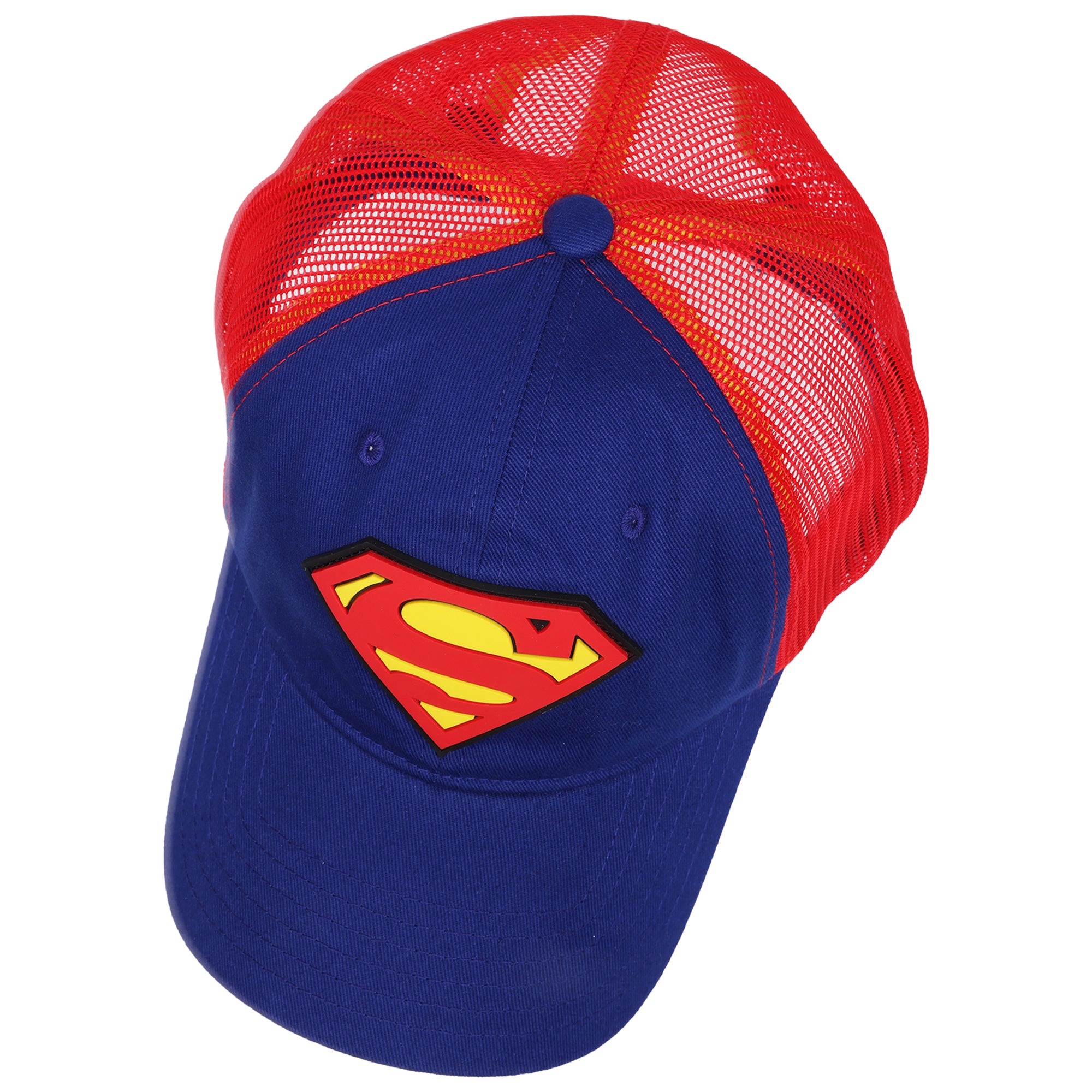 Concept One Unisex-Adult DC Comics Superman Logo Trucker Hat, Adult Adjustable Snapback Baseball Cap with Curved Brim for Men and Women
