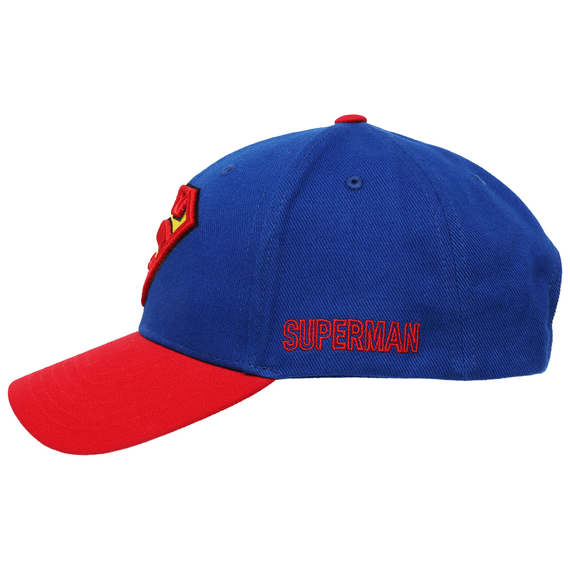 DC Comics Superman Baseball Cap, Adult Adjustable Snapback Hat with Flat Brim for Men and Women, Embroidered Logo, Navy, One Size