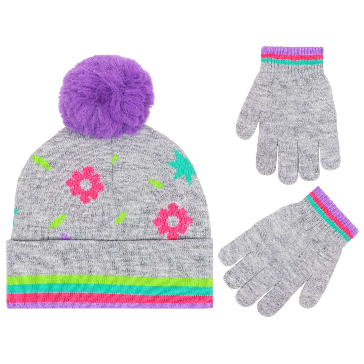 Disney Encanto Girls’ Winter Hat & Gloves Set – “Magic Awaits You” Beanie with Pom-Pom