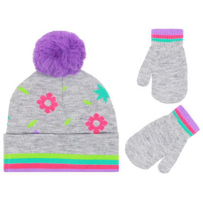 Disney Encanto Toddler Girls’ Winter Hat & Mittens Set – “Magic Awaits You” Pom Beanie
