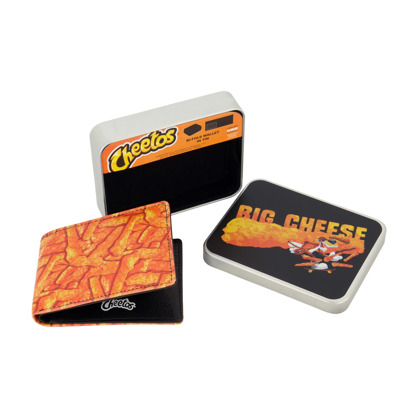 CHEETOS BIG CHEESE AOP Bifold Wallet, Slim Wallet with Decorative Tin Unisex