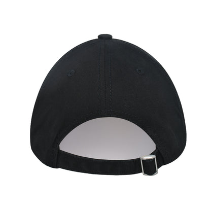 MTV Throwback Style Embroidered Logo Cotton Adjustable Baseball Cap with Curved Brim, Black, One Size