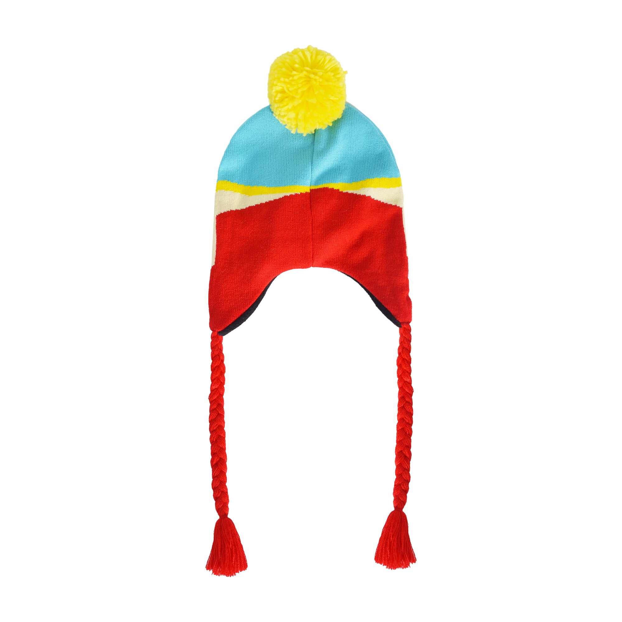 Concept One South Park Beanie Hat, Eric Cartman Peruvian Winter Knit Cap with Pom and Tassels