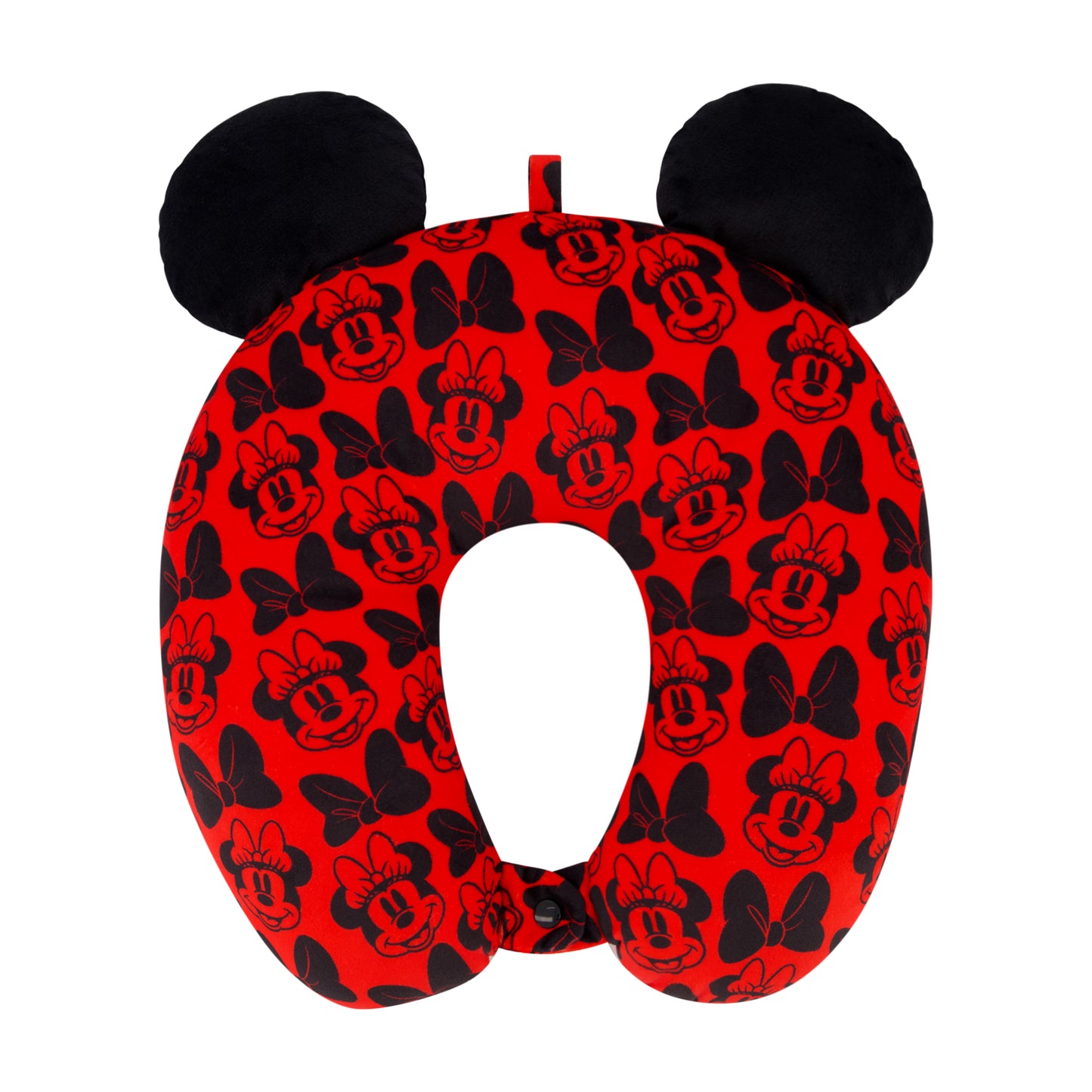 Disney Minnie Mouse Travel Neck Pillow for Airplane, Car and Office Comfortable and Breathable, Red/Black
