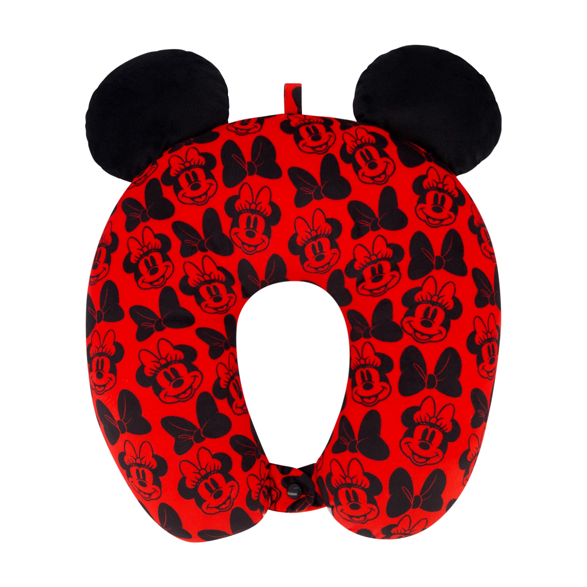 Disney Minnie Mouse Travel Neck Pillow for Airplane, Car and Office Comfortable and Breathable, Red/Black