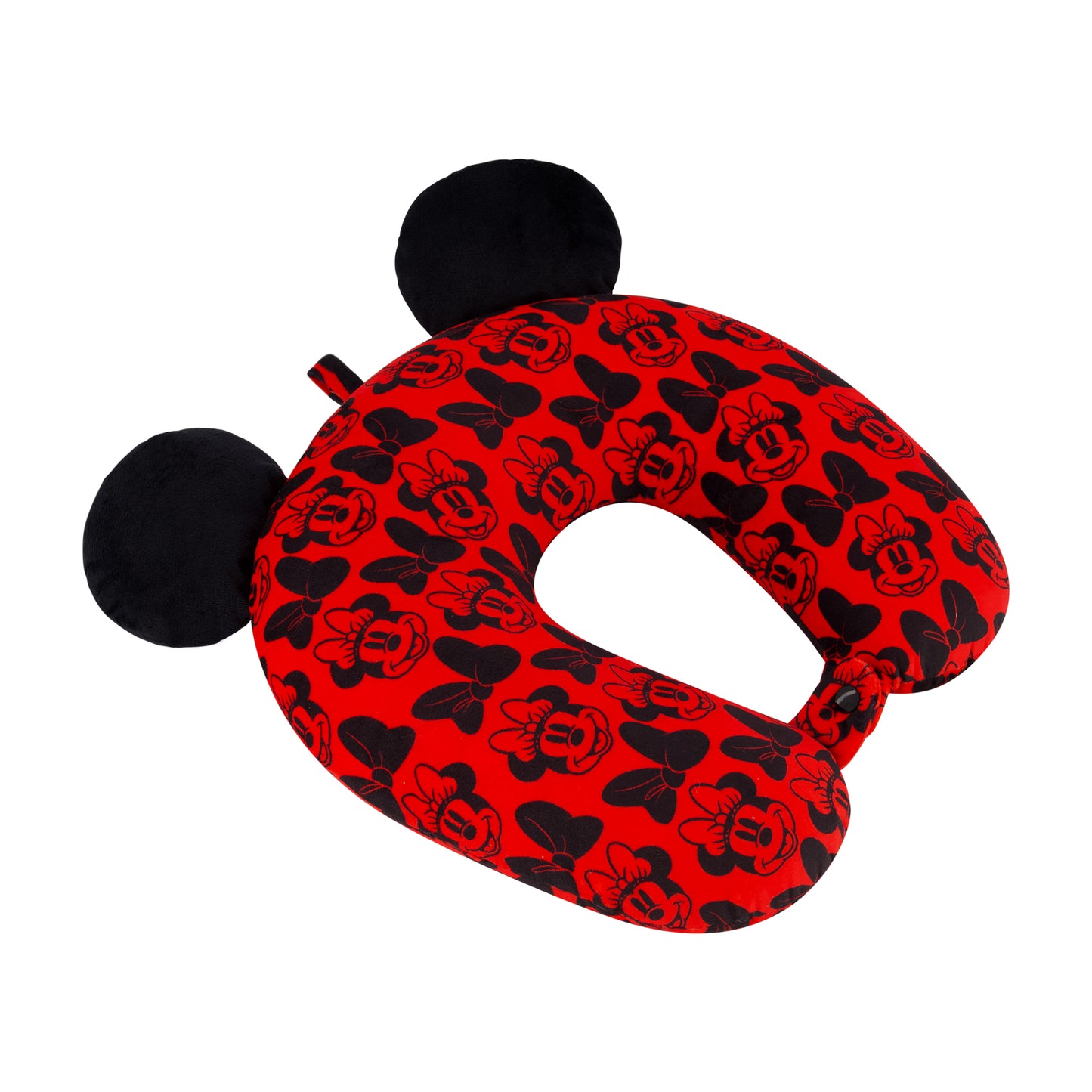 Disney Minnie Mouse Travel Neck Pillow for Airplane, Car and Office Comfortable and Breathable, Red/Black